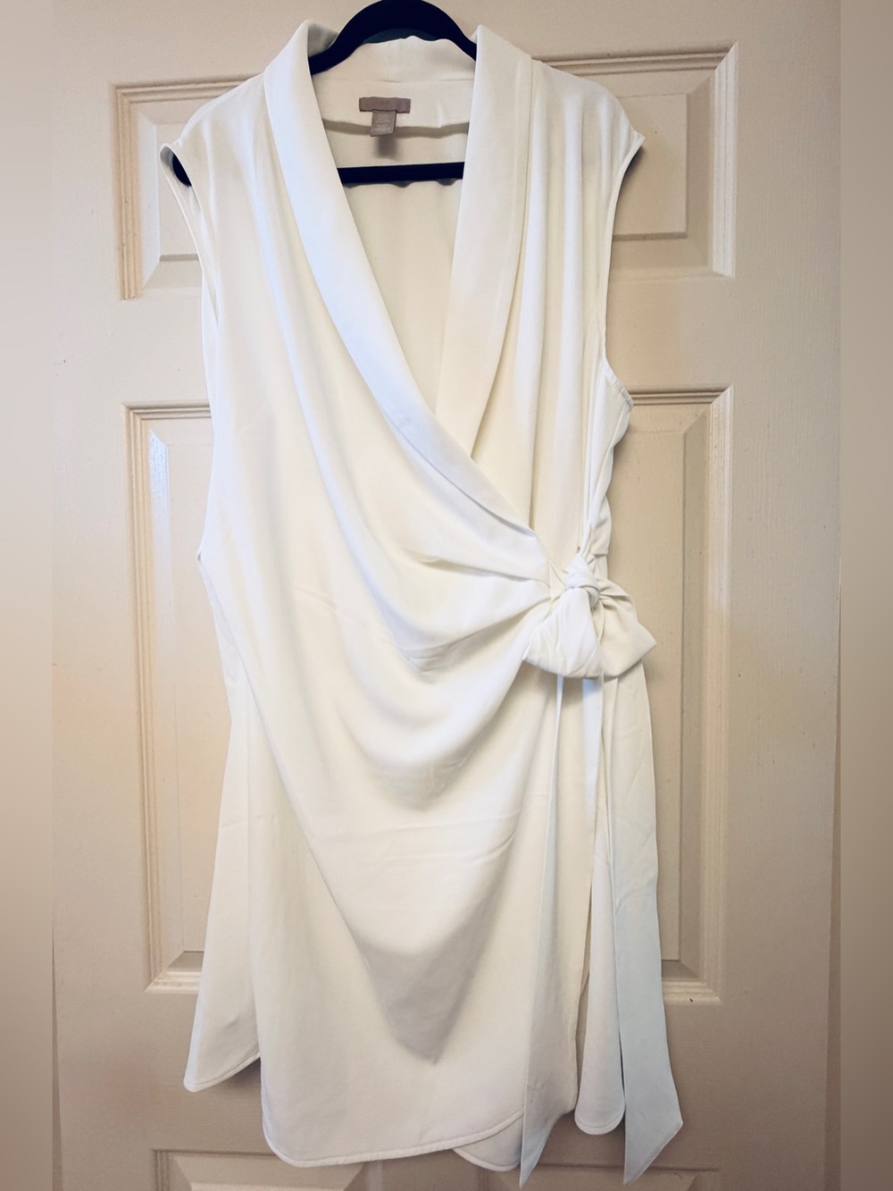 H&M White Wrap Dress with Side Knot